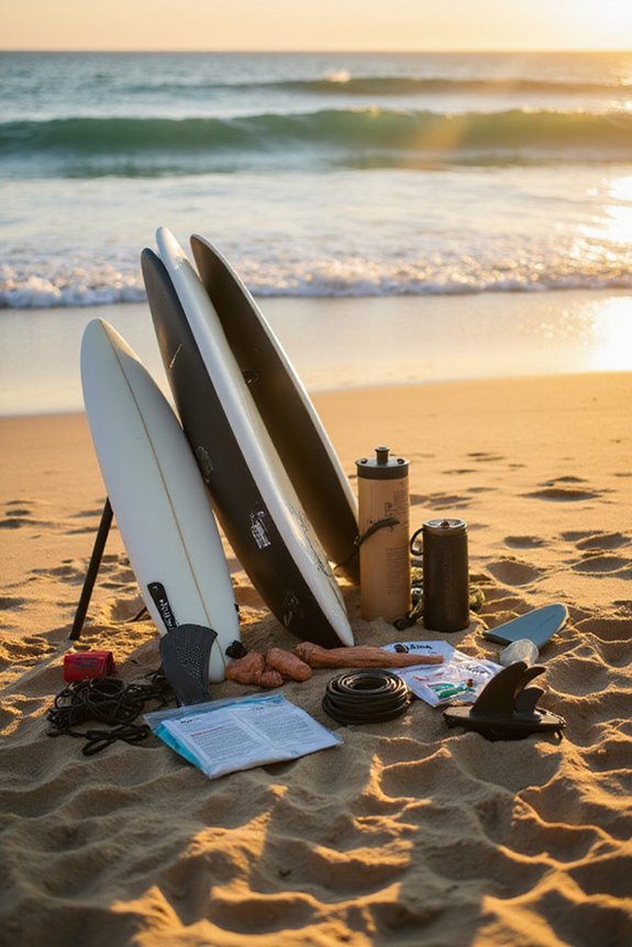 surfing gear and equipment